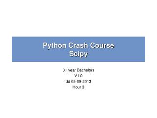 Python Crash Course Scipy