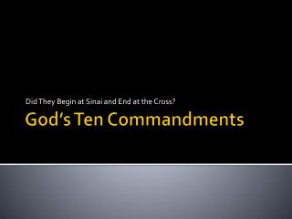 God’s Ten Commandments