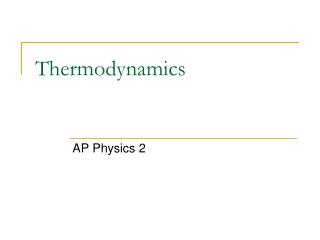 Thermodynamics