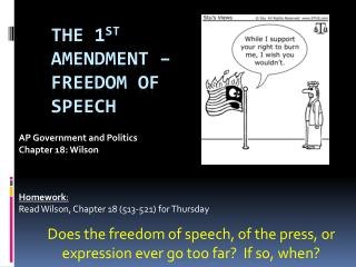 The 1 st Amendment – Freedom of Speech