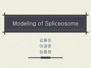 Modeling of Spliceosome