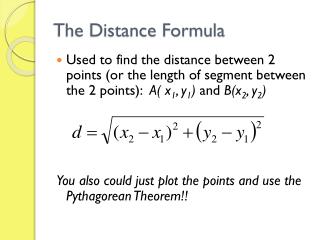 The Distance Formula