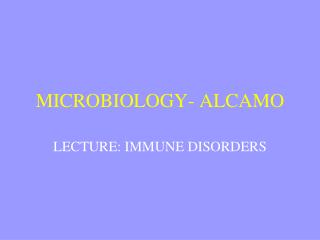 MICROBIOLOGY- ALCAMO