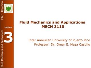 Fluid Mechanics and Applications MECN 3110