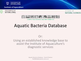 Aquatic Bacteria Database