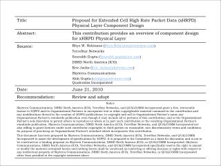 Proposal for xHRPD Physical Layer Component Design