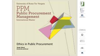 Ethics in Public Procurement Tünde Tátrai Associate professor