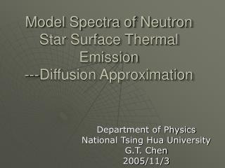 Model Spectra of Neutron Star Surface Thermal Emission ---Diffusion Approximation