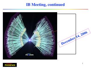 IB Meeting, continued