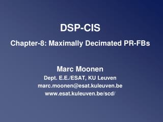DSP-CIS Chapter-8: Maximally Decimated PR-FBs