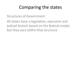 Comparing the states