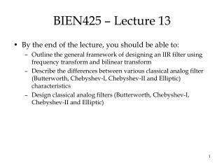 BIEN425 – Lecture 13