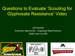 Questions to Evaluate ‘Scouting for Glyphosate Resistance’ Video