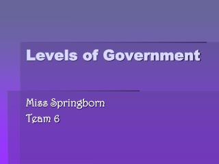 Levels of Government