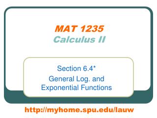 MAT 1235 Calculus II