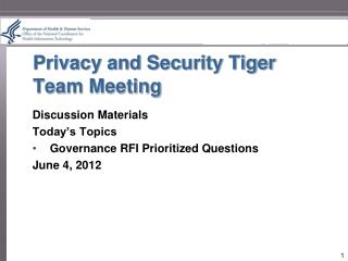 Privacy and Security Tiger Team Meeting