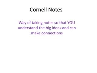 Cornell Notes