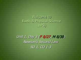 Welcome to Earth &amp; Physical Science (EPS)