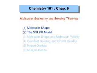 Chemistry 101 : Chap. 9