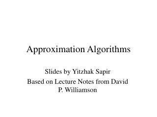 Approximation Algorithms