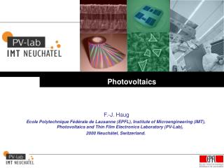 Photovoltaics