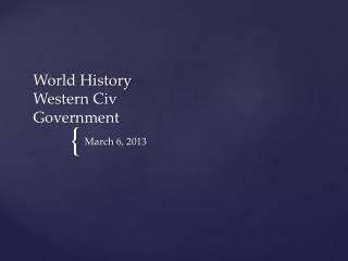 World History Western Civ Government