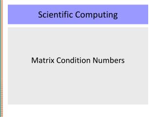 Scientific Computing