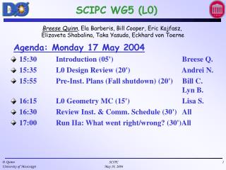 SCIPC WG5 (L0)