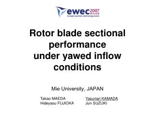 Rotor blade sectional performance under yawed inflow conditions