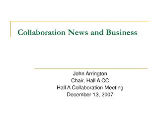 Collaboration News and Business