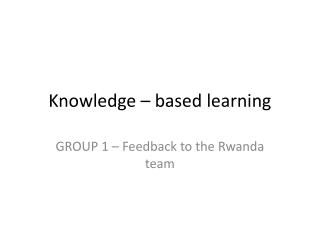 Knowledge – based learning