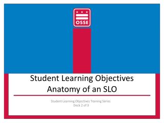 Student Learning Objectives Anatomy of an SLO