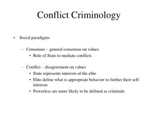 Conflict Criminology