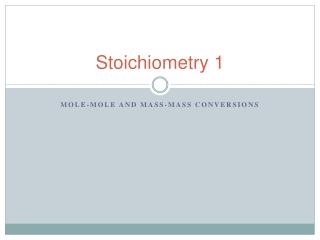 Stoichiometry 1