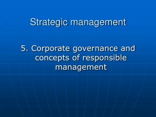 Strategic management