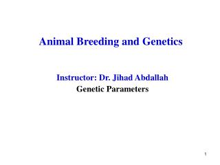 Animal Breeding and Genetics