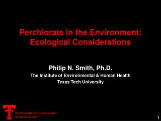 Perchlorate in the Environment: Ecological Considerations