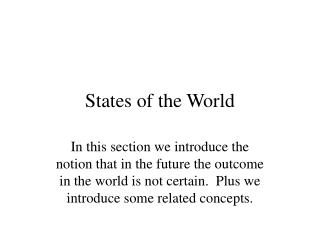 States of the World