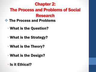 Chapter 2: The Process and Problems of Social Research