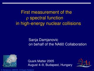 First measurement of the  spectral function in high-energy nuclear collisions