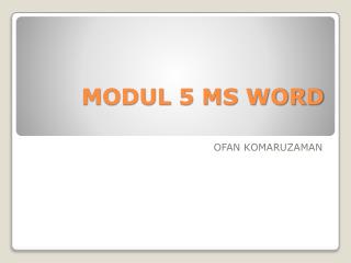 MODUL 5 MS WORD