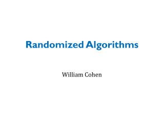 Randomized Algorithms