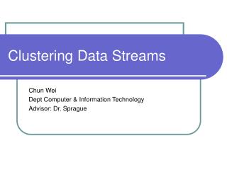 Clustering Data Streams