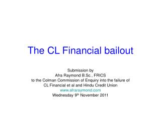 The CL Financial bailout