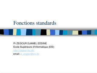 Fonctions standards