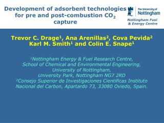 Development of adsorbent technologies for pre and post-combustion CO 2 capture