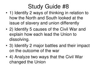 Study Guide #8