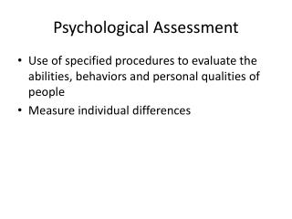 Psychological Assessment