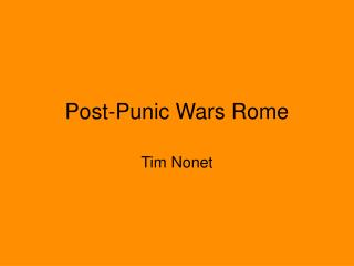 Post-Punic Wars Rome