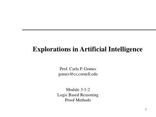 Explorations in Artificial Intelligence